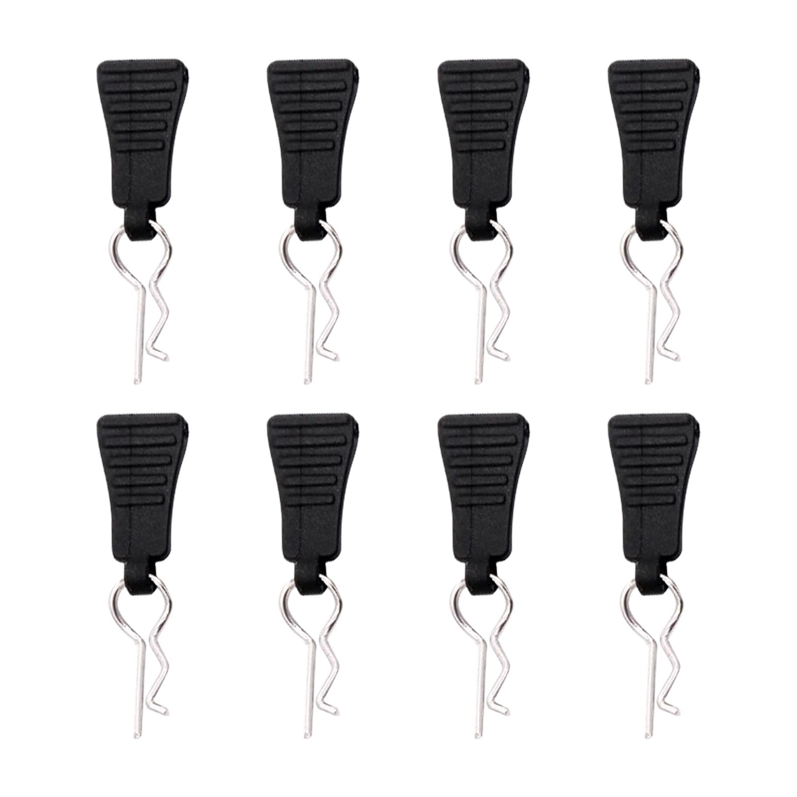 10 Karosserie-Klammern Clips, 22.5 Mm, Schwarz – Für RC Auto 1:10 & 1:8, Gebogen Für Einfache Montage