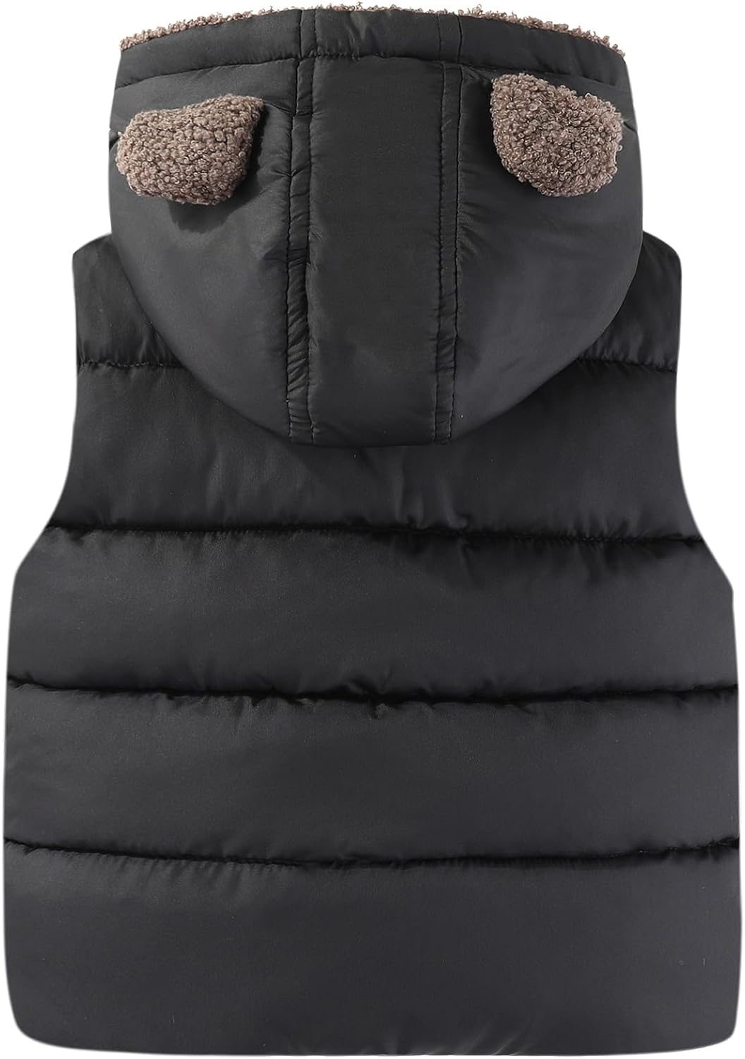 AIWUHE Toddler Boys Girls Hooded Puffer Vest Padded Warm Winter Jacket Sleeveless Bear ears Zipper Up Coat with pocket 1-7Y - Image 3