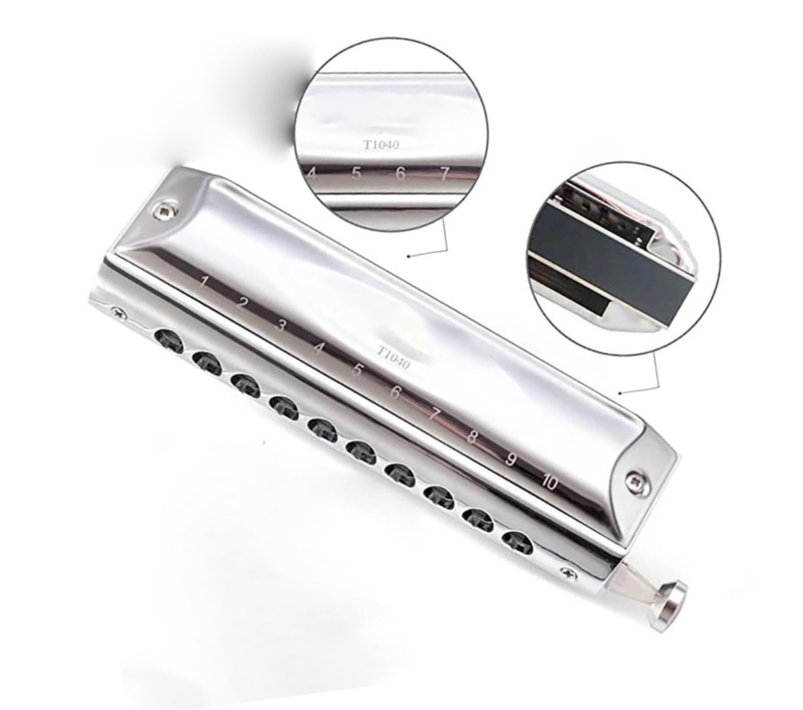 Harmonijka Harmonijka Chromatyczna C Klucz Wymienny 10 Otworów 40 Tonów | Harmonijka chromatyczna Klawisz C Zmienne dźwięki Instrument muzyczny 10 otworów 40 tonów dla początkujących dorosłych