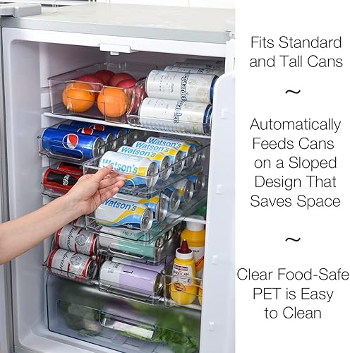 Miniatura 3 de OnDisplay FIFO Gravity - Organizador de latas de soda/cerveza para refrigerador, almacena hasta 12 latas en el refrigerador, solución de