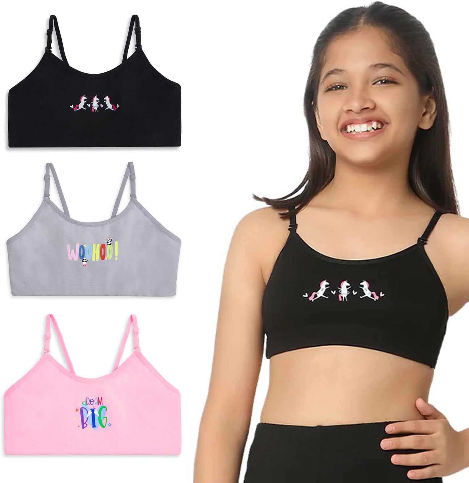 Cotton Training Bra for Pre-Teen Girls | Ages 8-16 Years | Non-Padded | Full Coverage | Breathable | Best First Bra