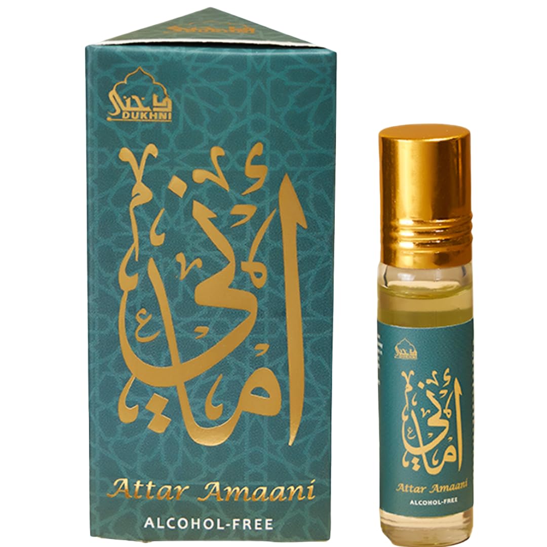 Amaani Attar Oil by Dukhni | Arabic perfume oils for men and women | 100% pure, long lasting calming woody ittar roll on perfume, no alcohol| Eid, Ramadan, Umrah Gifts & Vegan Islamic Fragrances-image-3