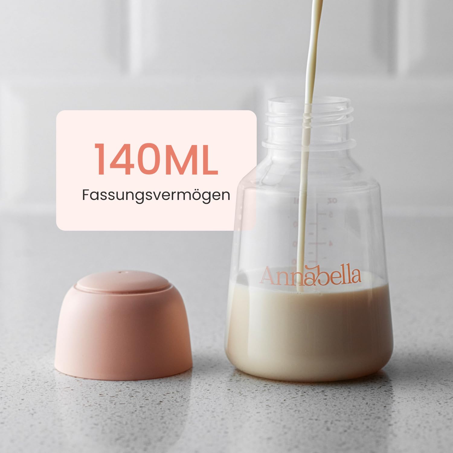 ANNABELLA Premium Stillset mit Handsfree Pumpe & Kühltasche | Handsfree Milchpumpe mit Kühltasche, 2 Babyflaschen und 50 Muttermilchbeuteln – BPA-frei, ideal unterwegs