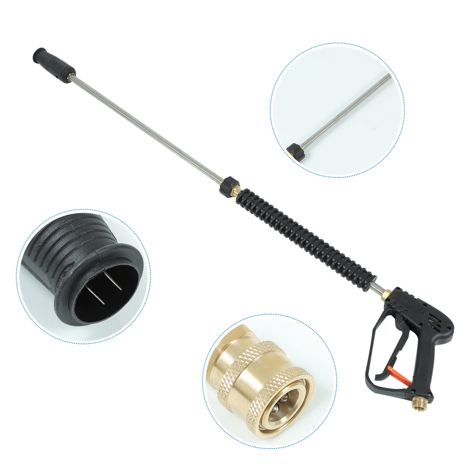 HEMOTON Buse de Nettoyeur Haute Pression Réglable en Abs et Acier Inoxydable pour Nettoyage Voiture et Terrasse, Accessoires Faciles à Utiliser pour Nettoyage Extérieur