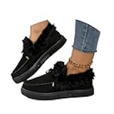 Winter Boots For Women 2025 Snow Boots Warm Ankle Booties Slip On Fur Lined Comfortable Fashion Casual Loafers Shoes