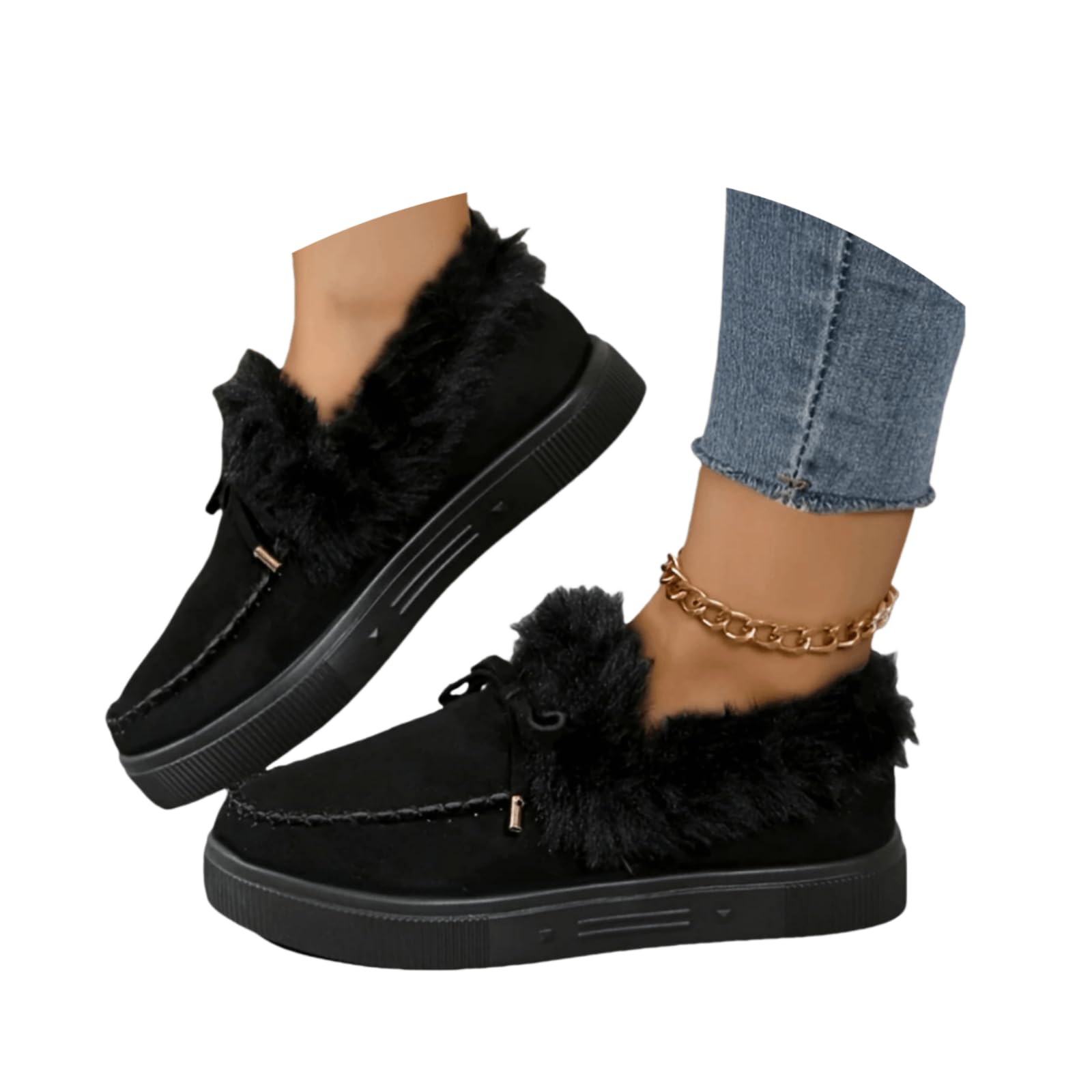 Winter Boots For Women 2025 Snow Boots Warm Ankle Booties Slip On Fur Lined Comfortable Fashion Casual Loafers