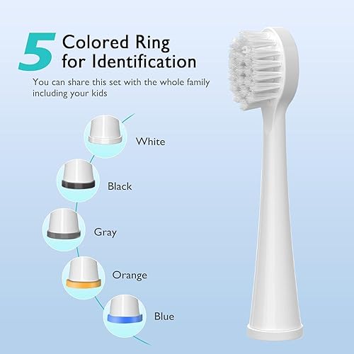 Miniatura 6 de Cabezales de cepillo de repuesto para cepillo de dientes Waterpick Sonic Fusion 2.0 con tapa, compacto, 5 unidades, color blanco, cerdas suaves