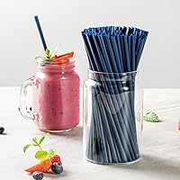 Vista 3 de Restaurantware - Pajitas desechables Basic Nature de 8.3 pulgadas, 100 pajitas sostenibles - Robusto, no alterará los sabores, popote PLA/PBAT azul