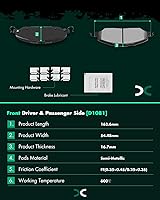 Vista 3 de SCITOO - Juego de pastillas de freno de cerámica, 8 pastillas de freno para Ford Mustang 2005-2010