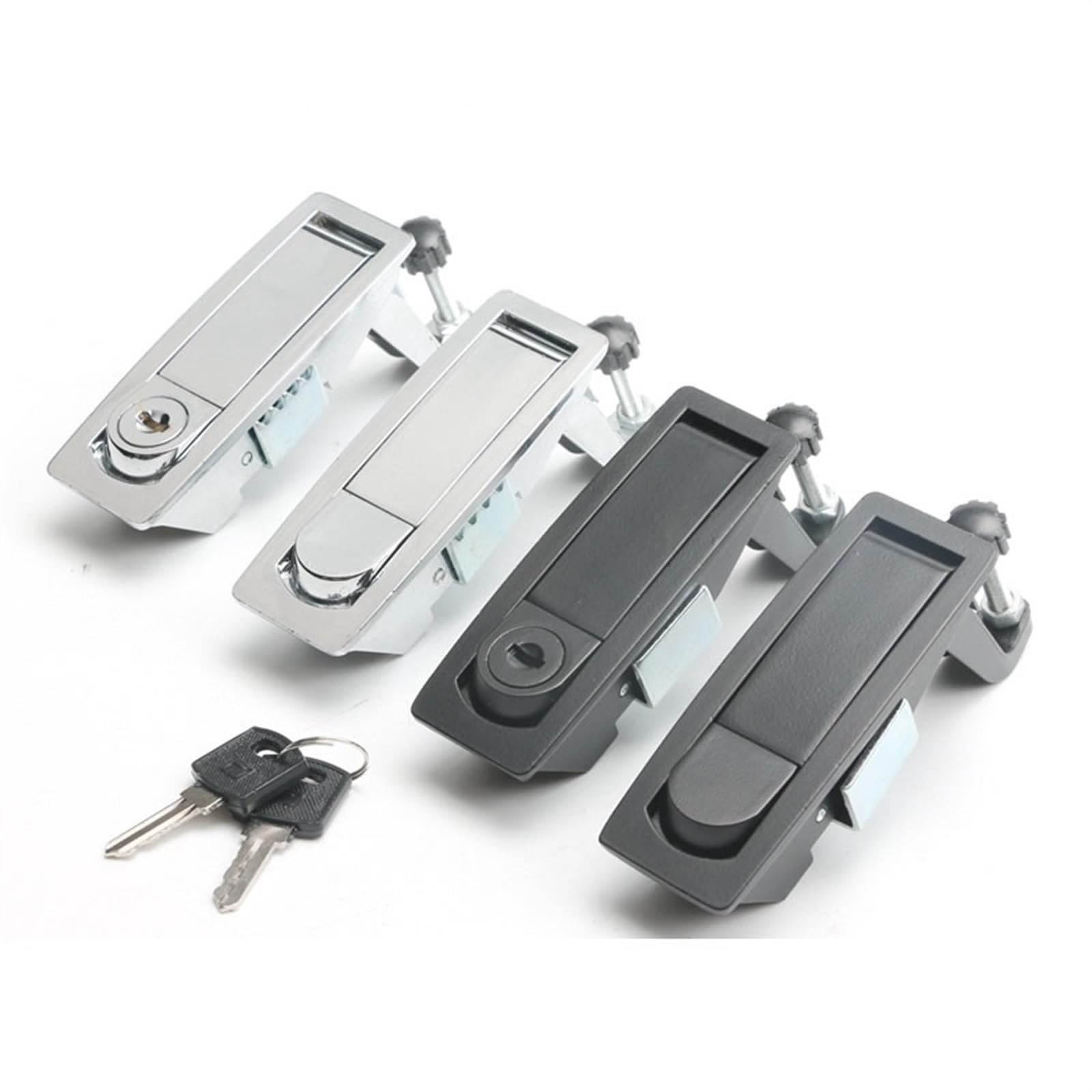 WPOIYHGBY MS606 Metal Box Button Bounce Lock Air Compressor High Pressure Boiler Locks Cinet 1Pcs(Chrome with key)
