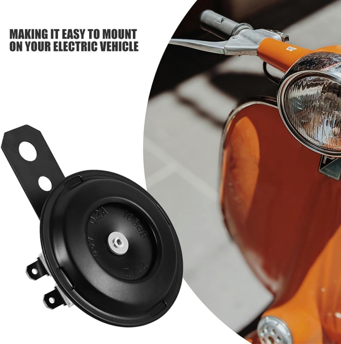 2pcs Electric Motorcycle Horn Kit 48v Iron Mini Ebike Horn Compatible with Electric Scooter Atv Utv Trucks Loud Signal Speaker for Powersports Vehicles