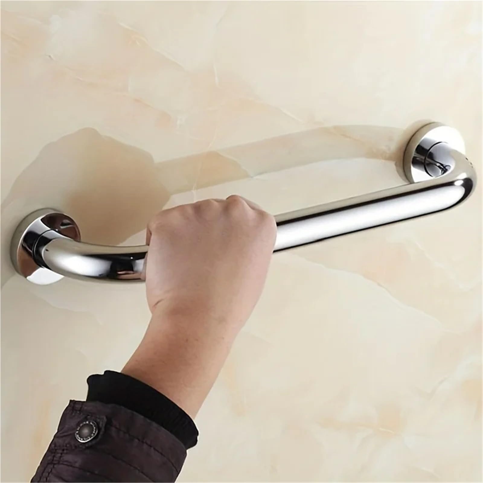 2 pasamanos de acero inoxidable 304 sin barreras para baño, seguridad, personas discapacitadas, ancianos, 30 cm, mango de ducha antideslizante