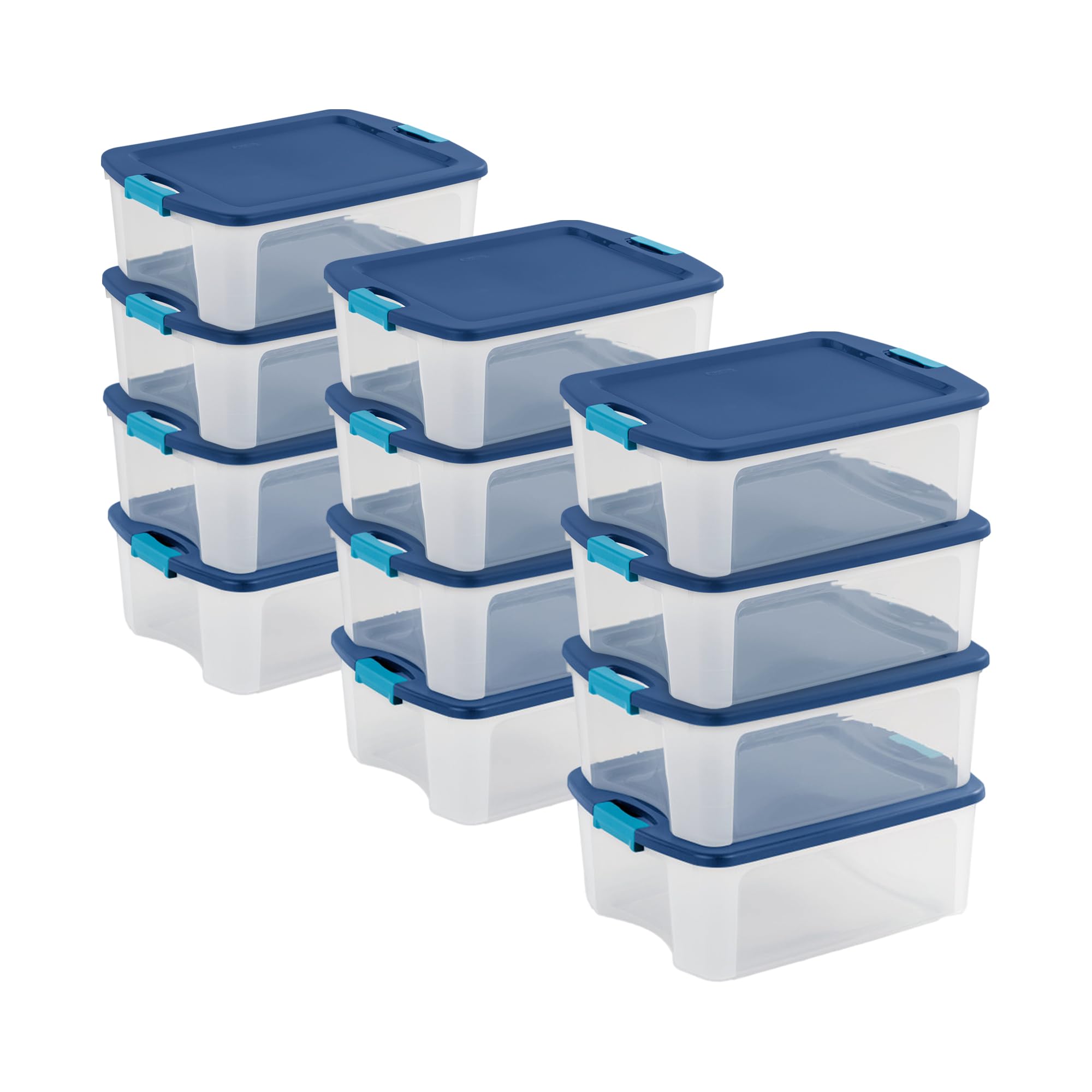 Sterilite Latch and Carry 12 Gallon Clear Storage Bins