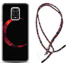 kilifland Xiaomi Redmi Note 9 Pro ile Uyumlu K l f Rasta Ipli Boyun Ask l  Desenli Silikon Red Moons 1747