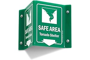 SmartSign "Safe Area - Tornado Shelter" Projecting Sign for Homes