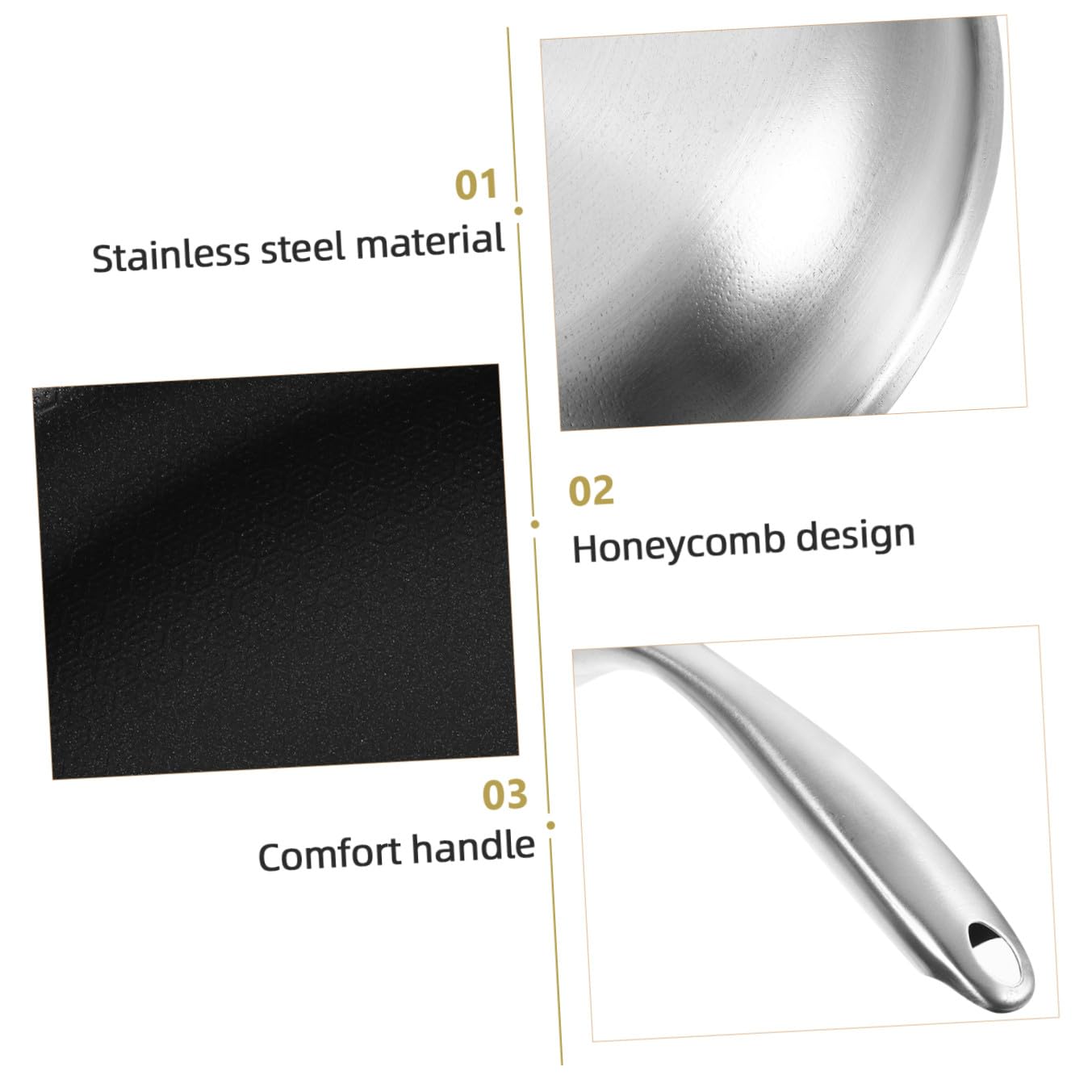 Padella Antiaderente per Uova in Acciaio Inox 30 Cm a Nido D’ape, Padella Piccola per Colazione Resistente alla Corrosione, per Friggere e Rosolare Carne in Cucina Quotidiana