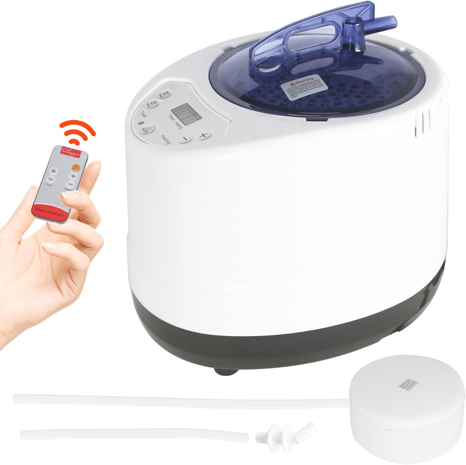 3L Sauna Steamer Machine,Portable Steamer for Sauna,Home Sauna Steamer Pot with Touch Button, Timer Display and Remote Control,Steamer Machine for Sauna for Body Relaxation,110V US Plug