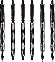 Vista 1 de DUNBONG Bolígrafos de gel retráctiles de 0.020 in, tinta negra, punta de aguja, diseño de superficie de corte en forma de diamante, caja de 6 Negro