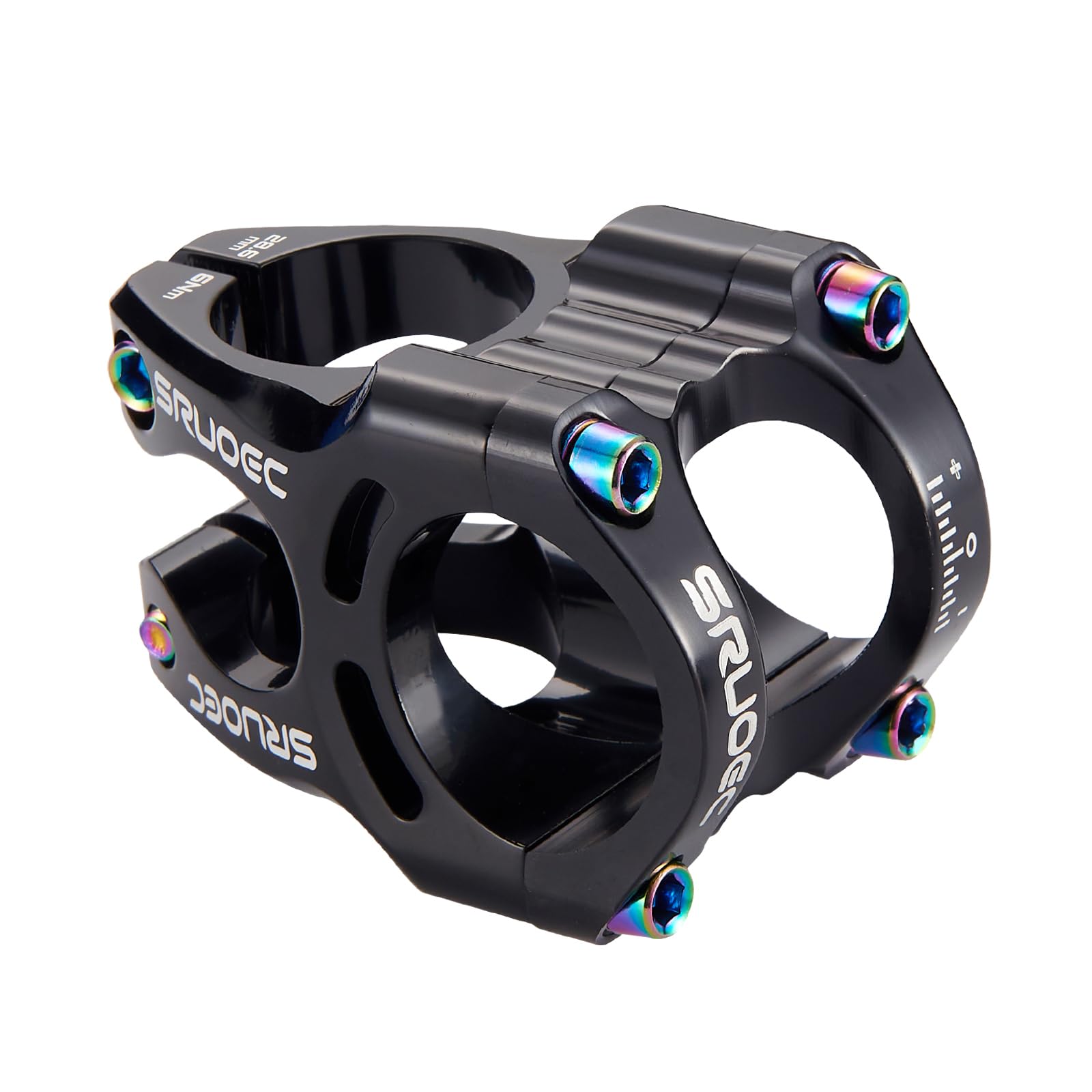 SRUOEC 31.8 * 28.6mm Bike Stems, 35mm Short Handlebar Mountain Bike Stem for Most Bicycle, Fixed Gear, Road Bike, Downhill Bike, Track Bike, MTB, BMX, Cycling, Black