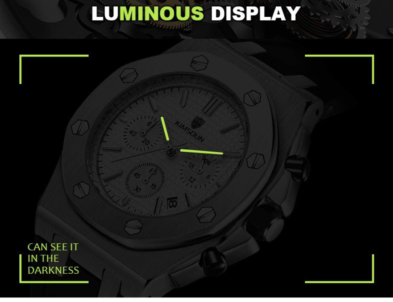 Ourui Orologi Da Polso,Cronografo A 3 Occhi E 6 Lancette Con Cinturino In Silicone Orologio Al Quarzo Impermeabile Con Calendario, Q