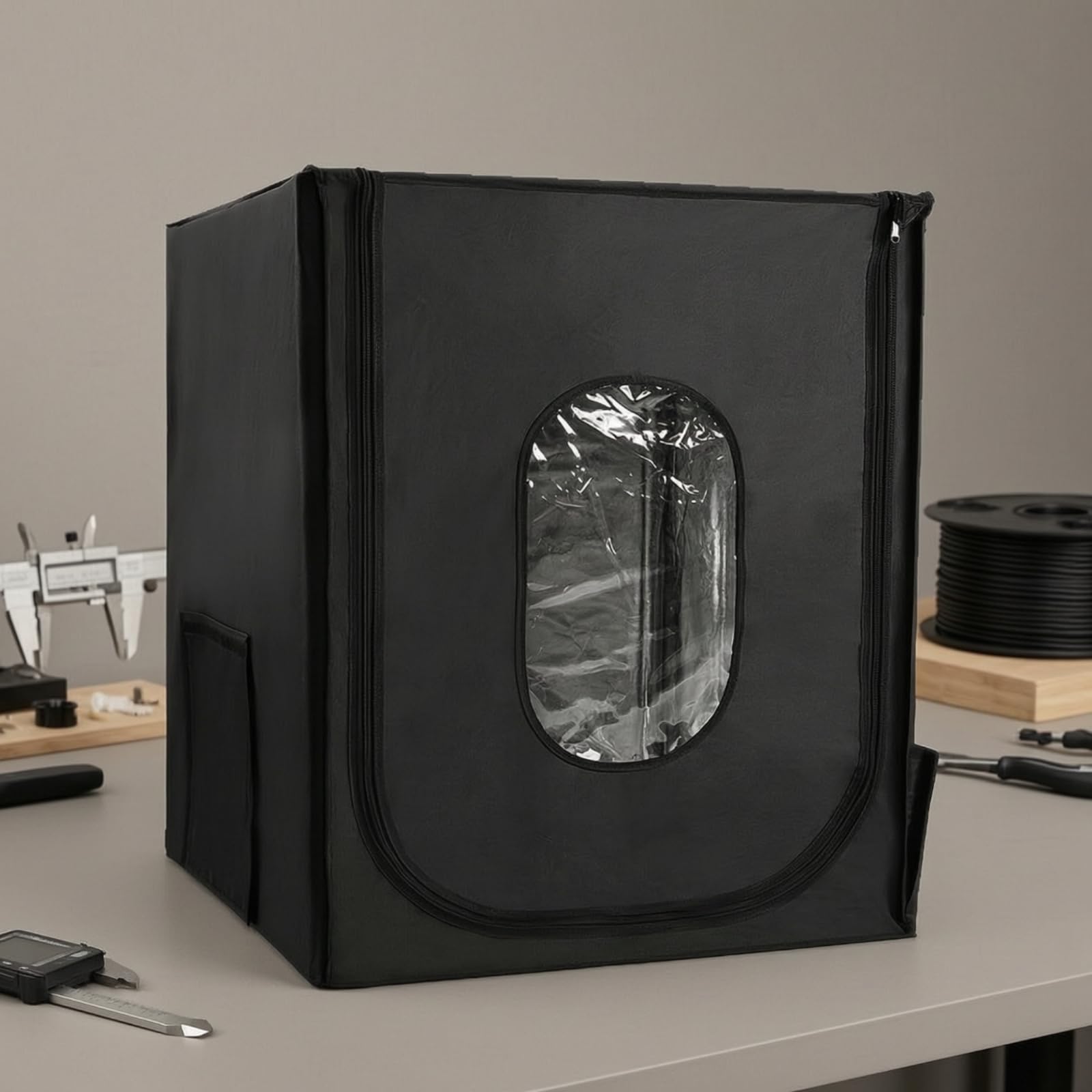 dreidimensionaleDrucker-Abdeckung mit Sichtfenster Staubdicht 3D Drucker Gehäuse Faltbar Druckerhaube mit Reißverschluss für Heimwerkstatt, Hobbyraum