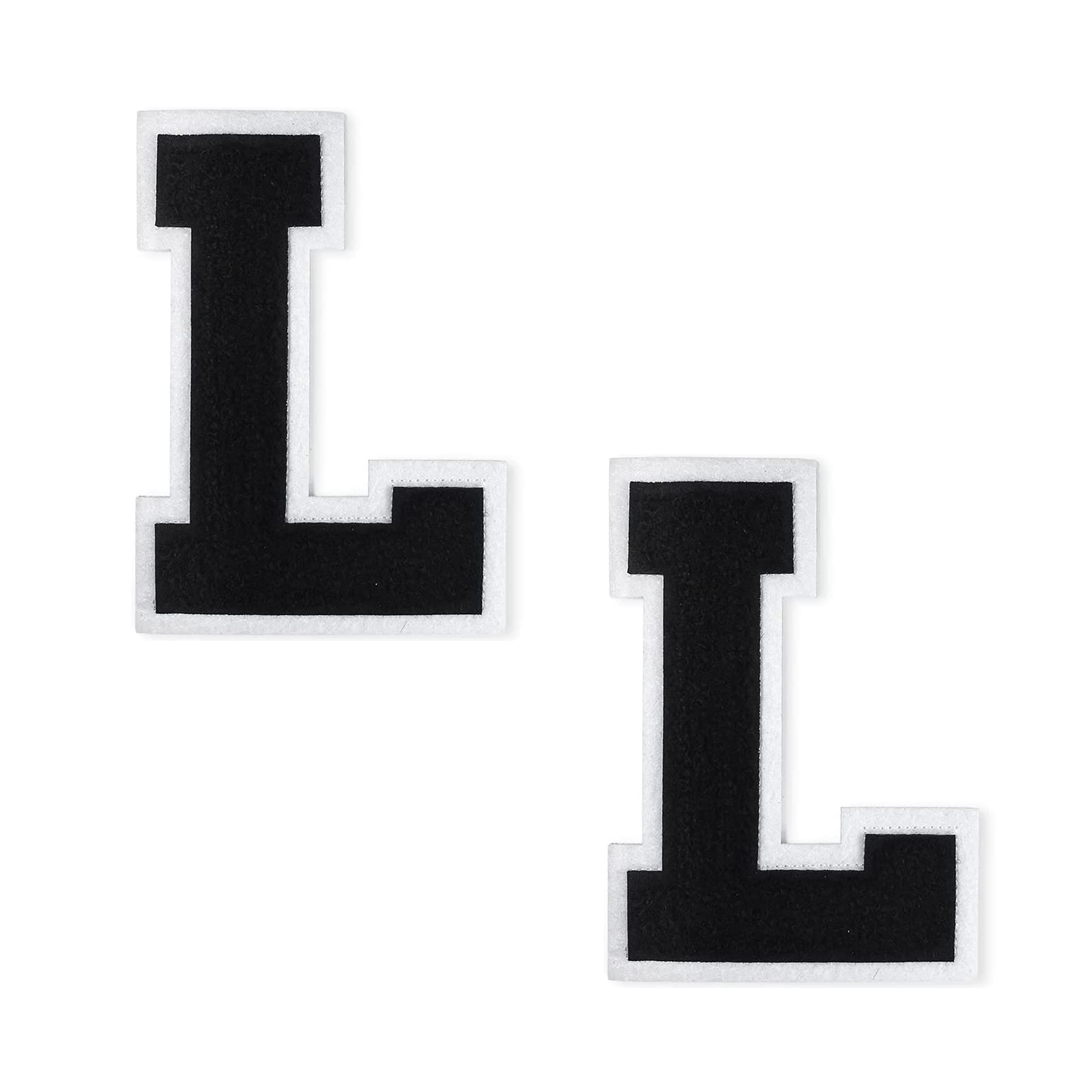 Buy MyLifeEasy Big Iron on Letter Patches Black L 3.15inch Chenille