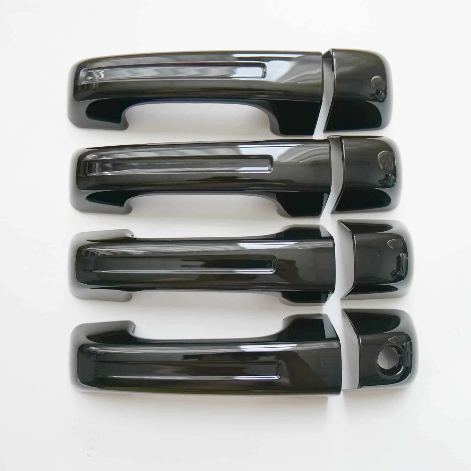 Chrome Carbon Fiber Gloss Black Exterior Door Handle Cover Trims for Dodge RAM 1500 2019-2023 (No Keyless Holes, Gloss Black)