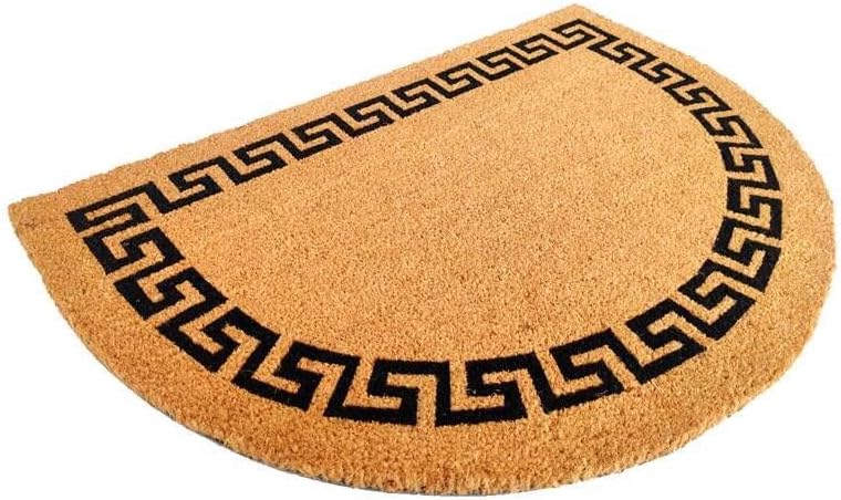 24 in. W X 36 in. L Black/Brown Greek Key Coir Door Mat