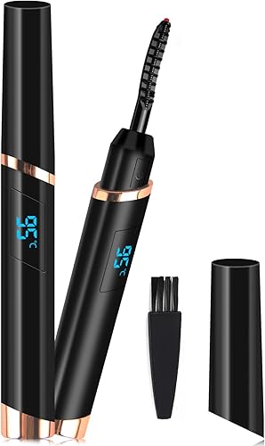 DUST2OASIS Rizador de pestañas calentado rizadores de pestañas eléctricos rizador de pestañas recargable con peine de pestañas para maquillaje