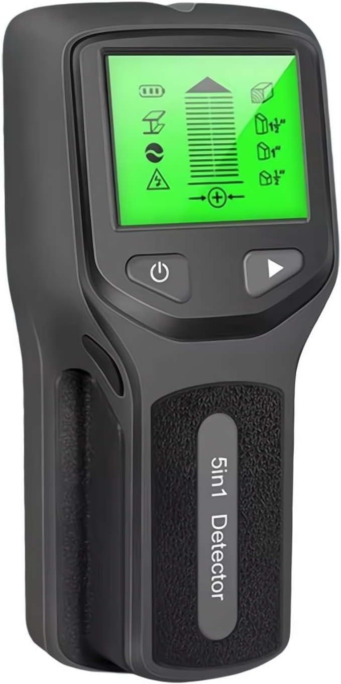 Stud Finder Wall Scanner Detector,5 in 1 Electric Detector Wall Wood Metal Sensor Wire Stud Finder Cable Scanner,Multifunctional Wall Scanner with Digital LCD Display Household Tool (Black)