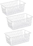 Chest Freezer Bins, Deep Chest Freezer Organizer Basket, Storage Rack Bins Wire Metal Baskets with Hanging Handles 16.5" 2Packs