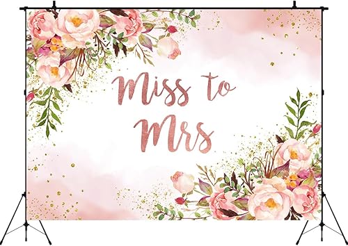 Miniatura 3 de Aperturee Telón de fondo de despedida de soltera de 7 x 5 pies, diseño floral rosa, hojas verdes bohemias, compromisos, bodas, fiestas, decoración