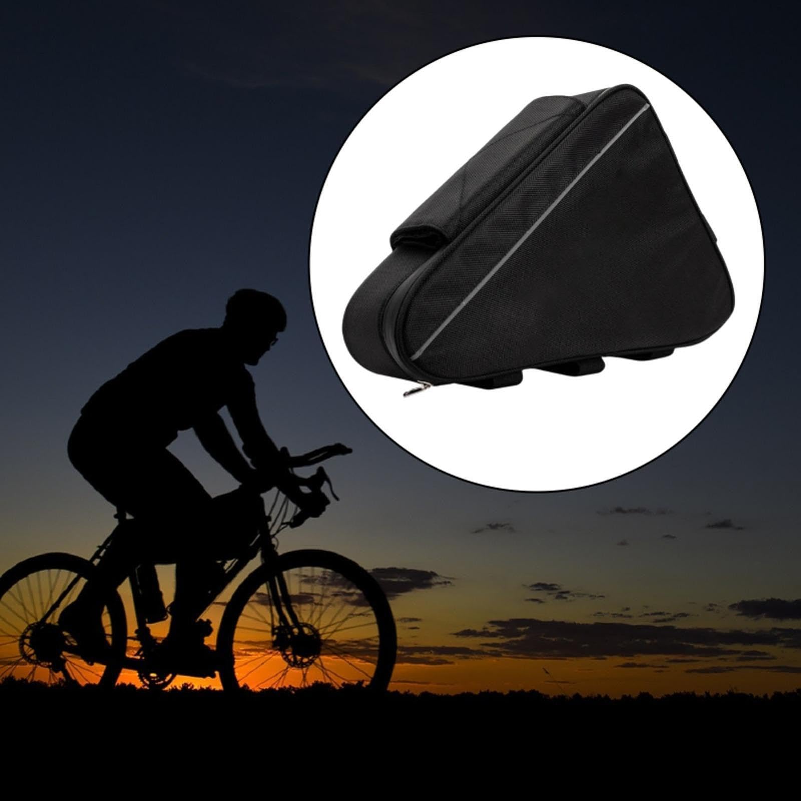 Borsa Portaoggetti per Telaio Bicicletta, Borsa Accessori Impermeabile, Borsa Triangolare per Bicicletta da Viaggio