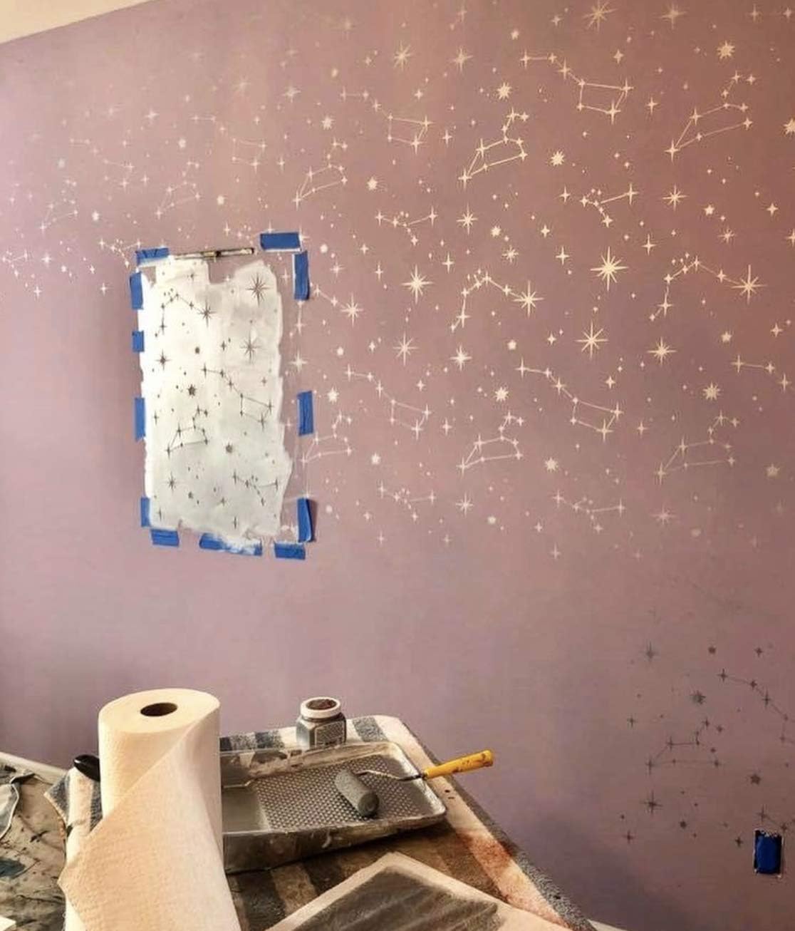 Constellations Wall Stencil - Celestial Design for Painting Walls - Reusable DIY Home Décor Pattern - Easy Alternative to Wallpaper - Cutting Edge Stencils