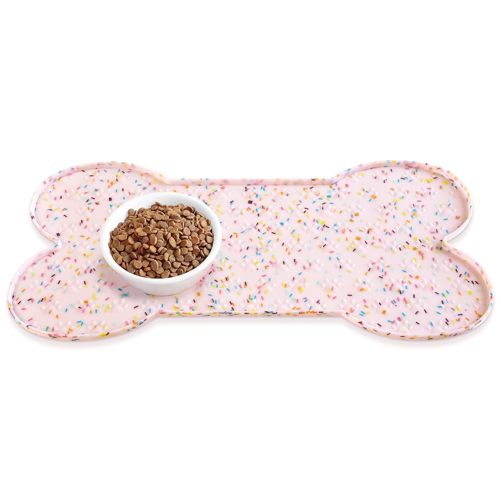 PWTAA Hundefuttermatte, rutschfest, Silikon, dickeres Haustier-Platzset, wasserdicht, mit erhöhtem Rand, für Welpen, Kätzchen, Futtermatten, geeignet für kleine, mittelgroße Hunde und Katzen