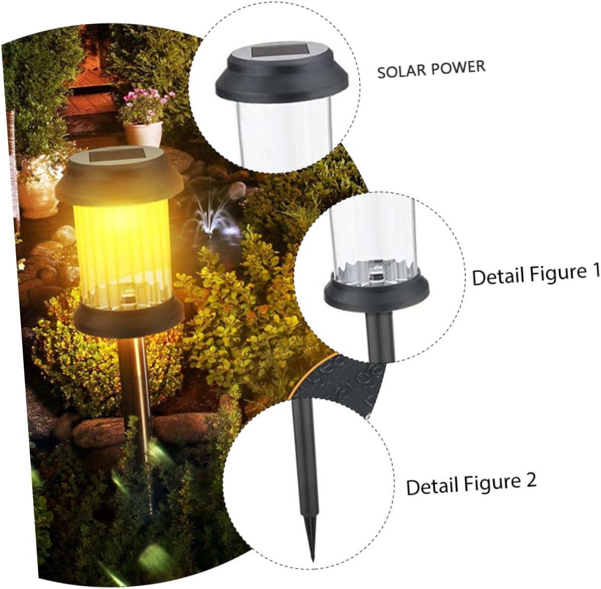 DOITOOL 6pcs Solar Lawn Lights Led Ground Plug Lamps for Outdoor Garden Decoration Landscape Lighting for Pathways Yards and Walkways