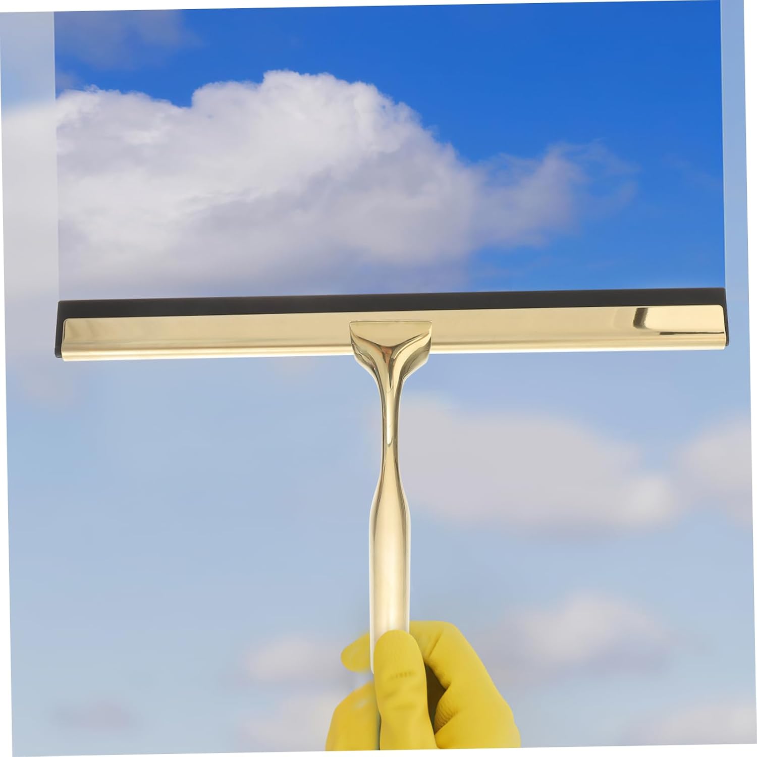 Stainless Steel Shower Squeegee for Glass Mirror Tiles Scraper Wiper for Bathroom Cleaning Elegant Golden Finish for Home Use Style