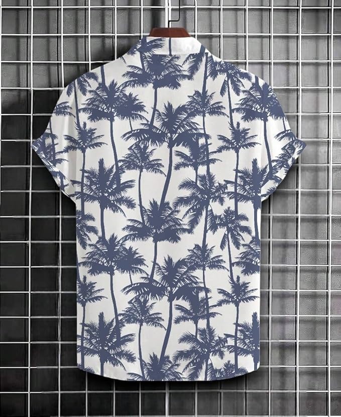 Image of Men's Striped Slim Fit Half Sleeves Stratchable Printed Shirt