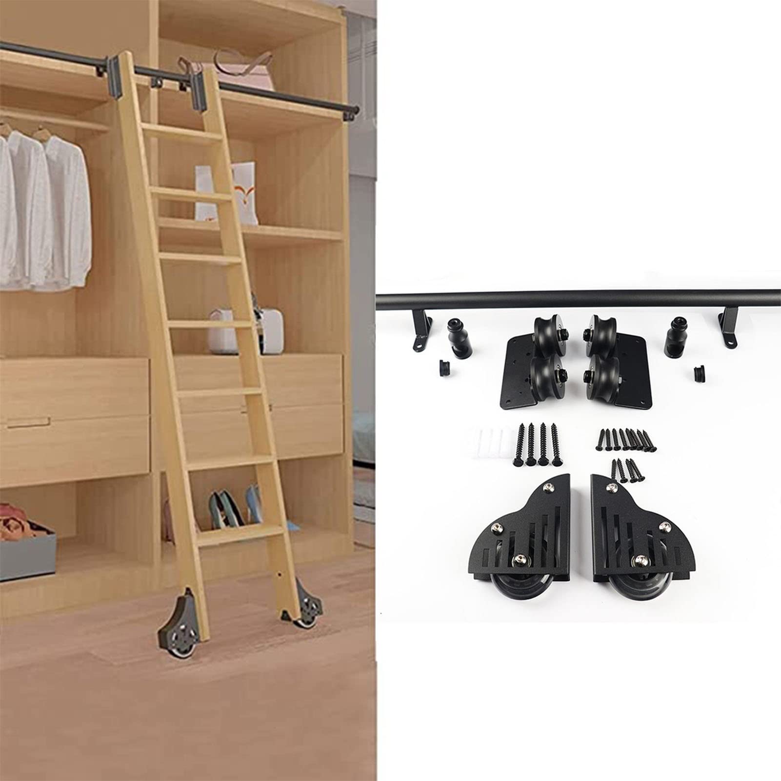 Kit quincaillerie pour échelle de bibliothèque et bureau à domicile