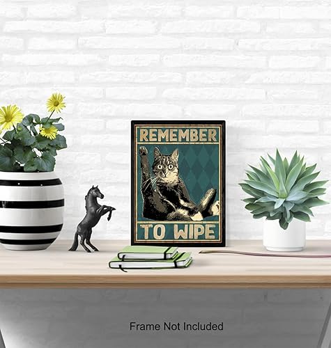 Miniatura 5 de Funny Cat Bathroom Wall Art 11x14 - Cat Poster for Small Bathroom Decor - Restroom Wall Decorations - Bath Wall Art - Powder room Decor - Cat Themed