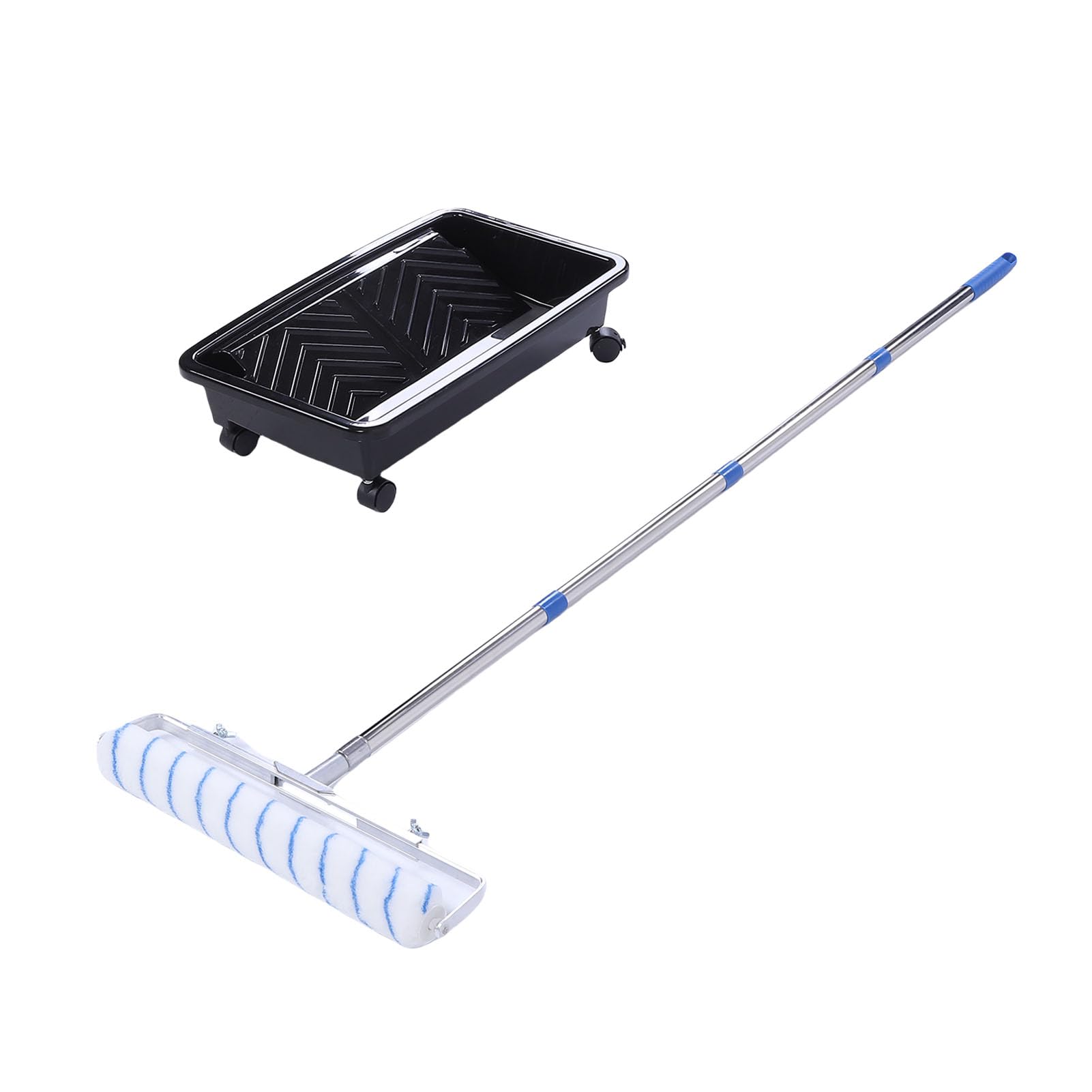 18-Zoll-Farbroller-Set, ABS-Edelstahl-Polyester-Malwerkzeuge mit Tablett und Verlängerungsstange für Heimwerker-Innenwände, Räume, Mikrofaser-Rollenabdeckung