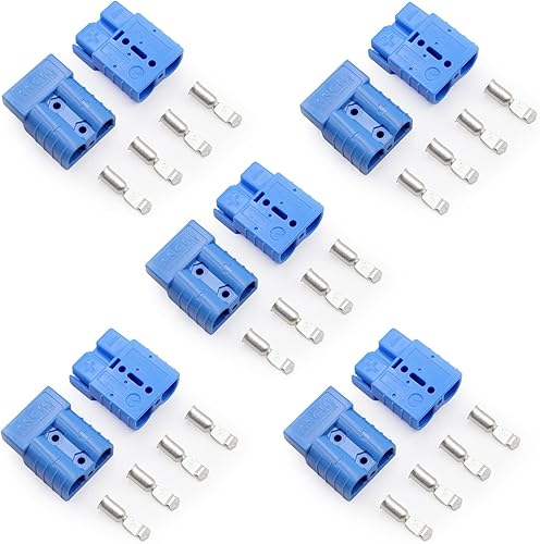 Miniatura 6 de ANDCHIER 10 unidades de conector rápido de baterías de calibre 6-12 50A 600V, batería de 12V-36V, desconexión rápida, desconexión de 50 amperios,