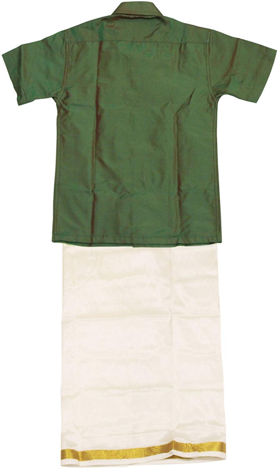 SJS King Boy's Shirt/Genxt Dhoti Regular Fit (Dark Green, 2-3 Years) - Image 4 thumbnail