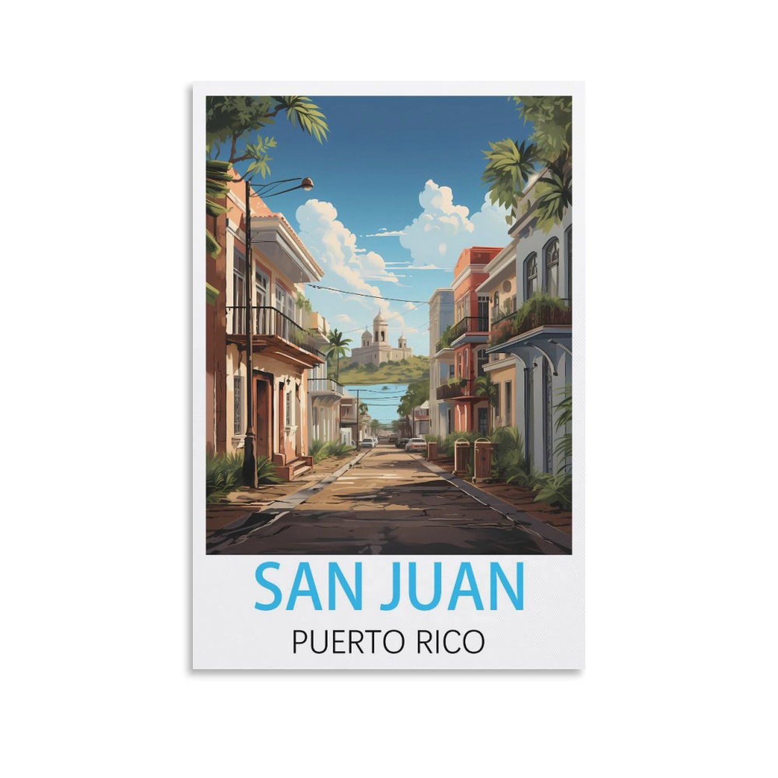 Metal Tin Sign Plaque Poster San Juan Puerto Rico,Art Plaque Poster Wall Decor for Home Tool Room Bar Club Restaurant Cafe 30x40cm