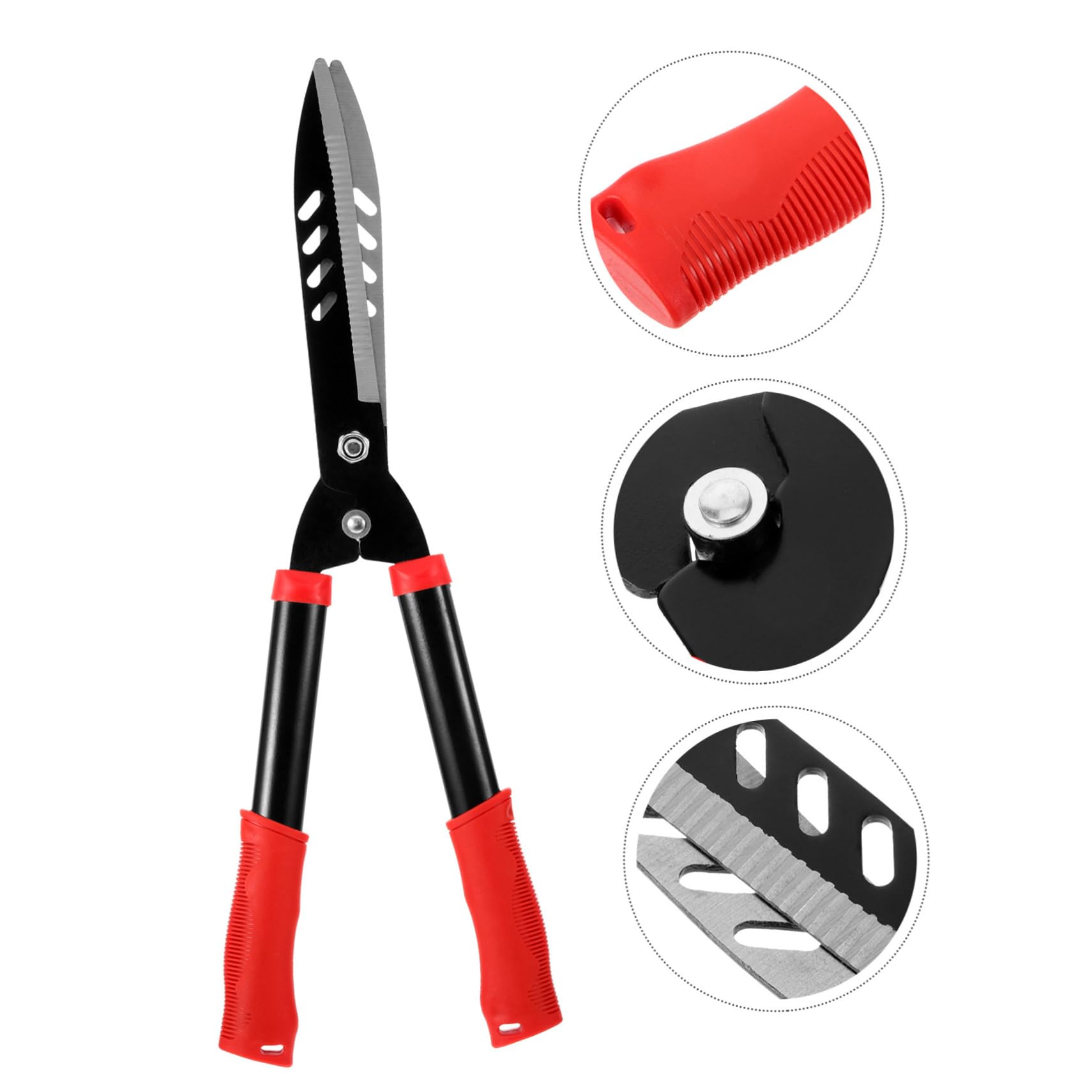 Tijeras de Setos Manuales de Acero Negras para Poda y Césped | 1 Pieza, Mango Ergonómico de Ahorro de Esfuerzo, para Recortar Setos y Mantener el Jardín