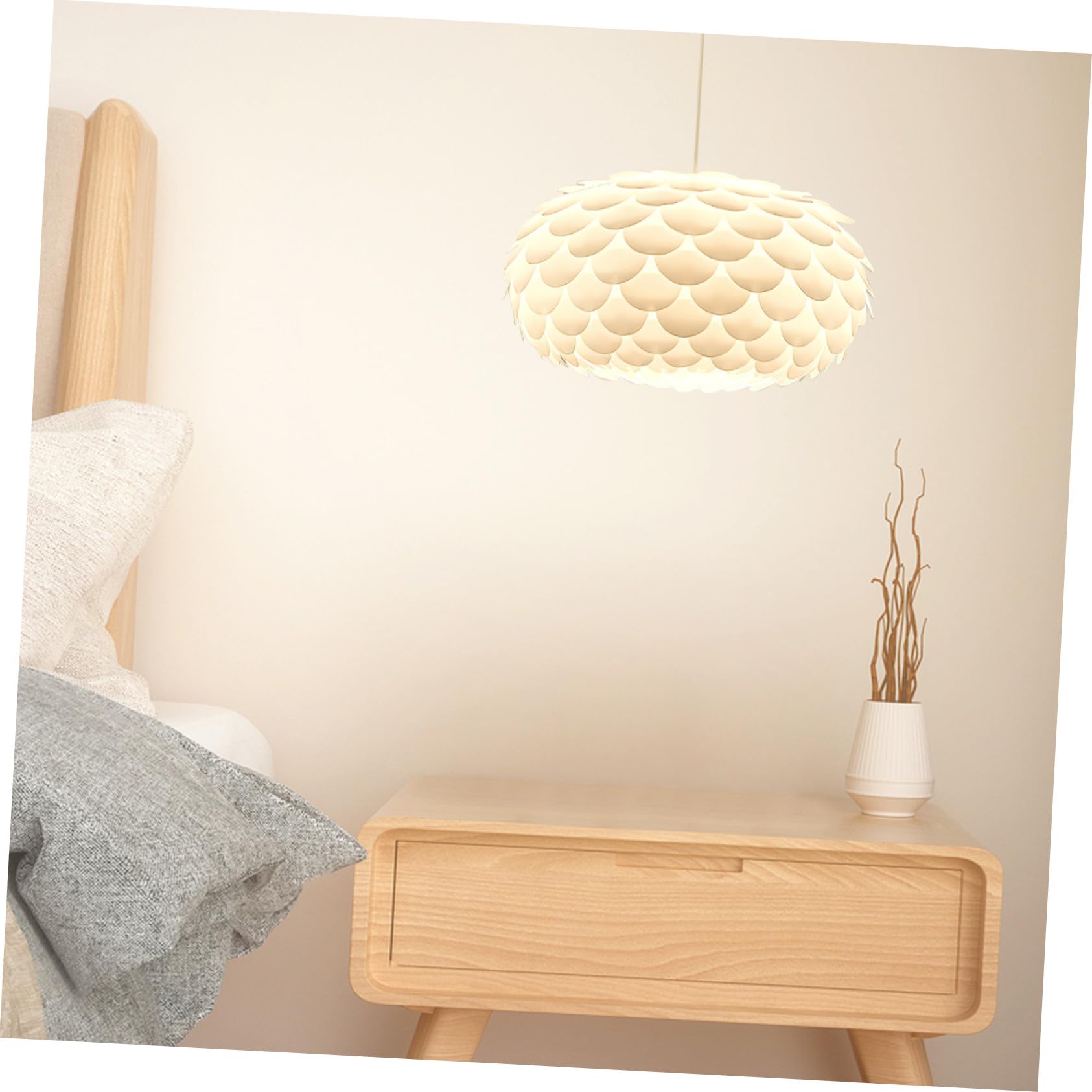 Minimalistyczny Abażur Wiszący Rybia Łuska Osłona Światła Do Sypialni i Jadalni Redukcja Olśnienia Łatwy Montaż Design Do Lamp Stołowych i Sufitowych