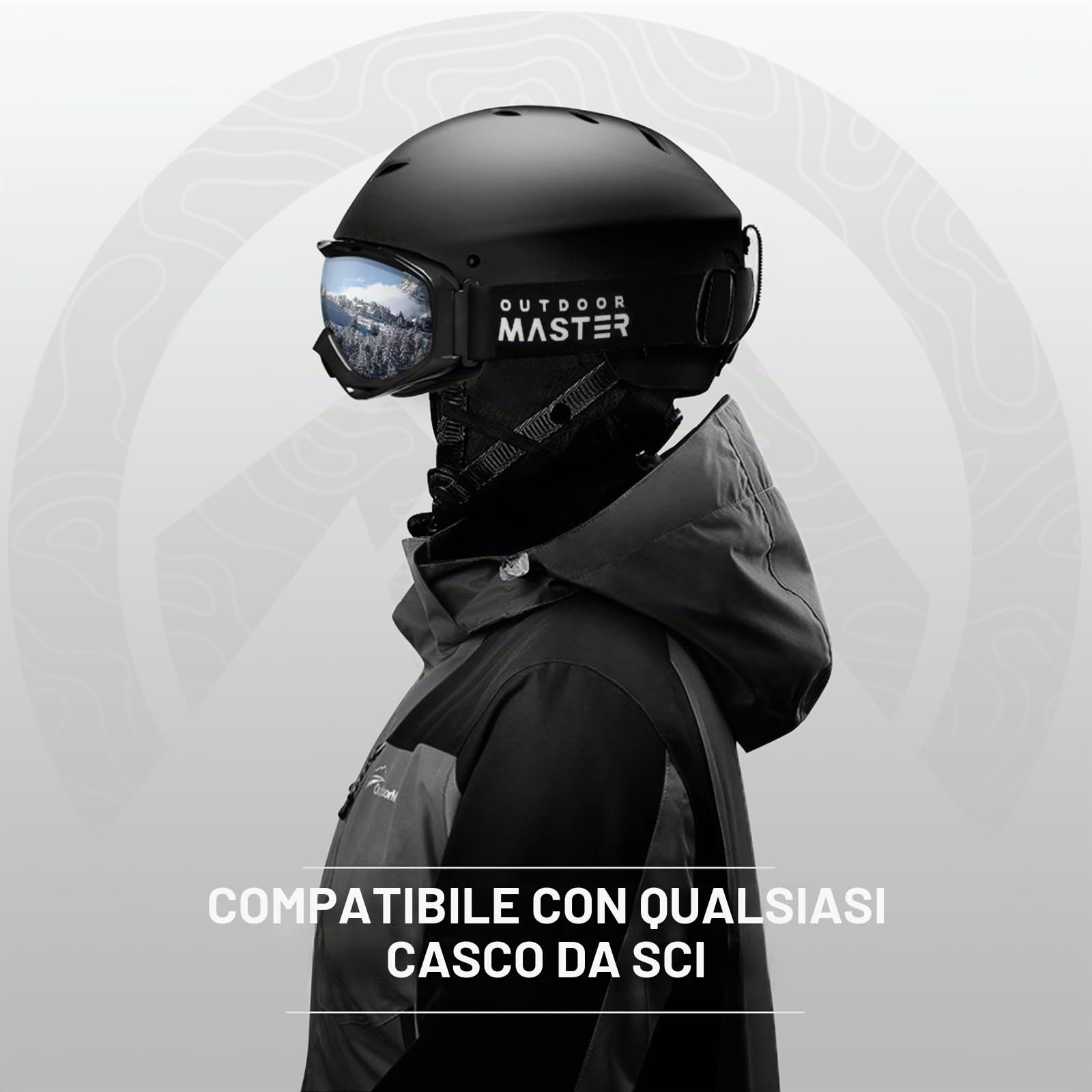 OutdoorMaster OTG - Occhiali da sci e snowboard, unisex, protezione UV 100%