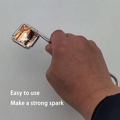 Miniatura 2 de Lanzador de antorcha de pedernal individual, paquete de 2 encendedores de pedernal, para soldadura y corte, 20 piezas de repuesto de pedernal