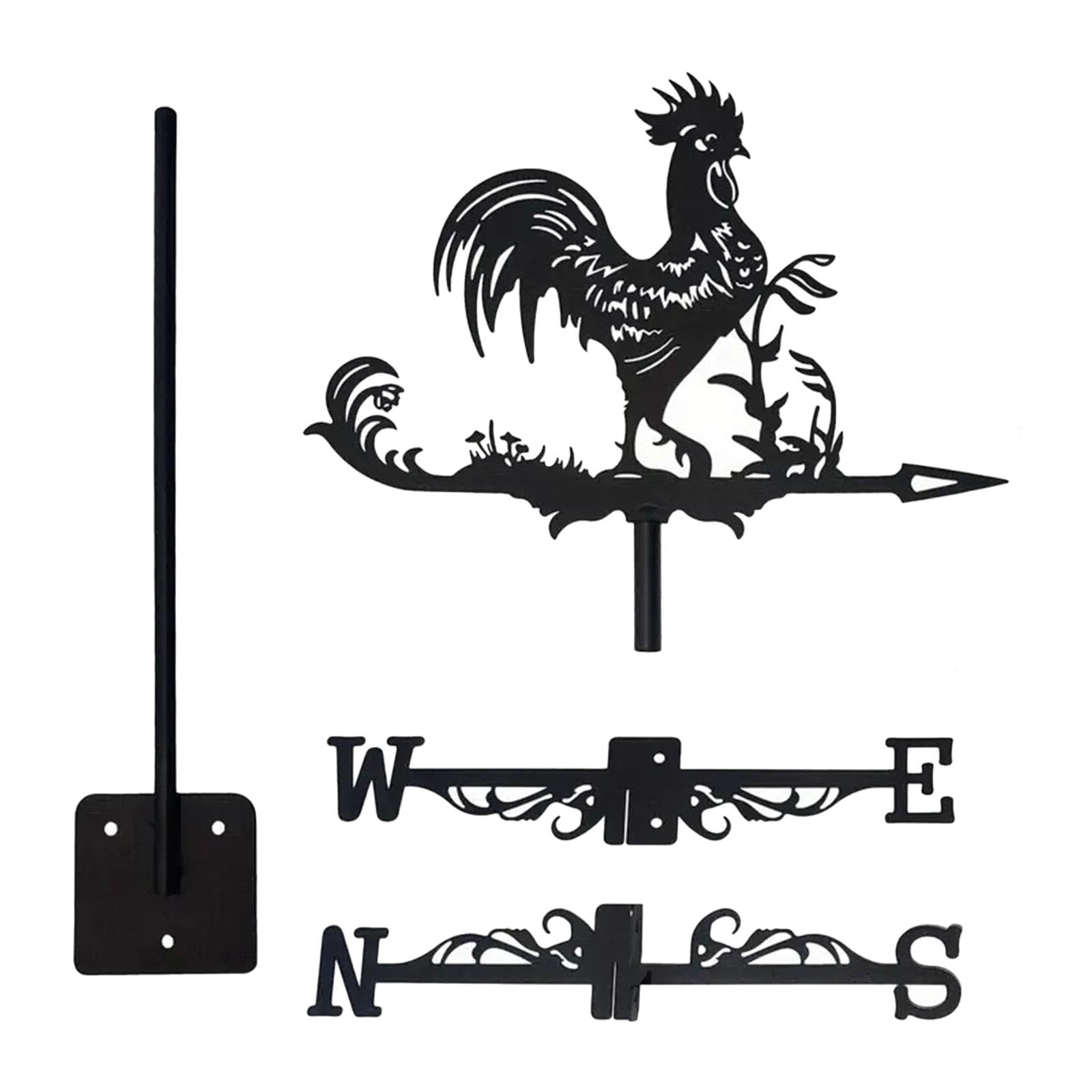 Rooster Weathervane Animal Iron Weather Vane for Roof Mount Garden Farmhouse-image-21