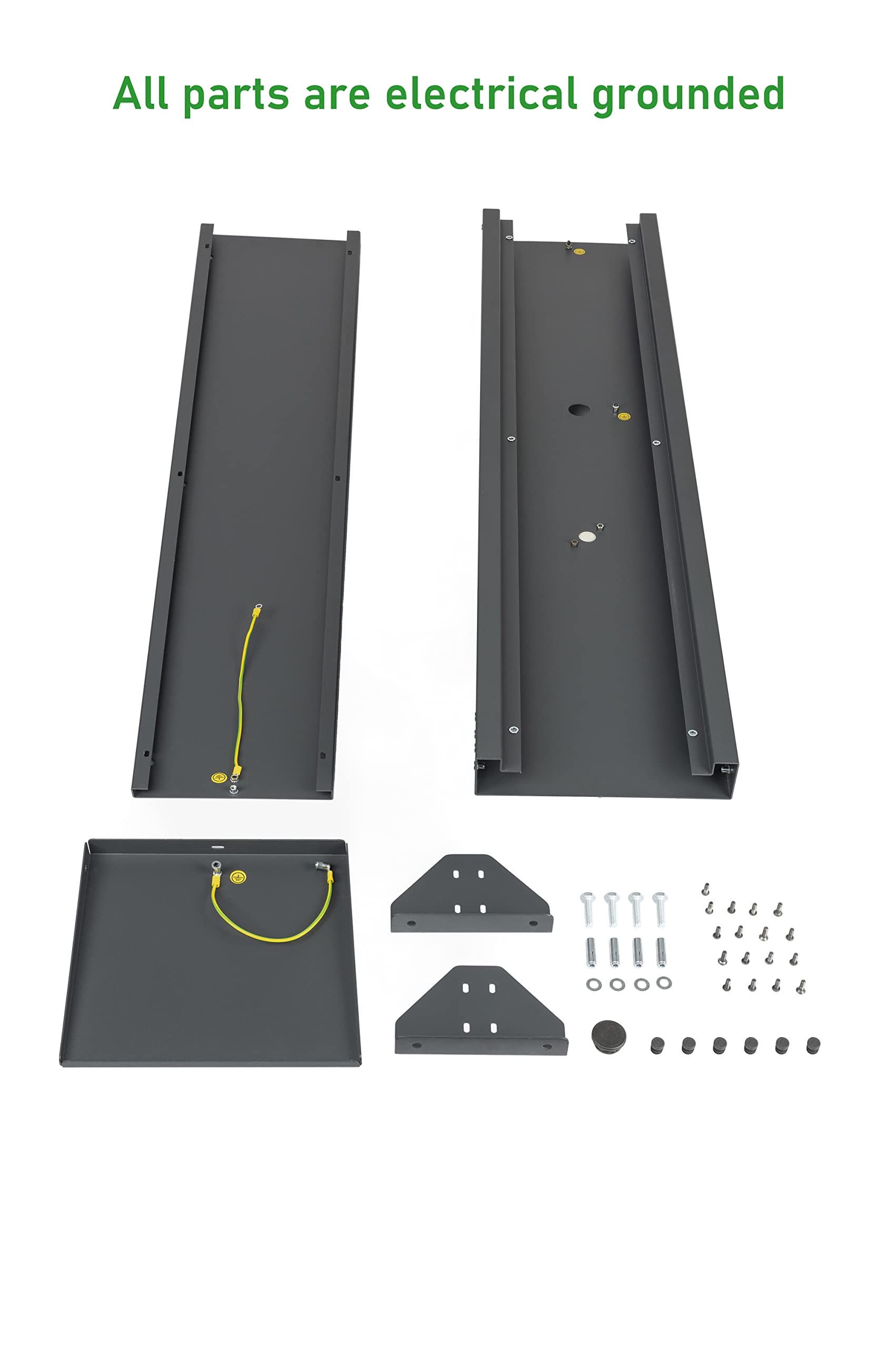 Supporto Premium Universale per Wallbox in Alluminio con Tetto e Presa 16A, 3,7kW (Tetto, Antracite, Supporto per Cavi con Serratura)